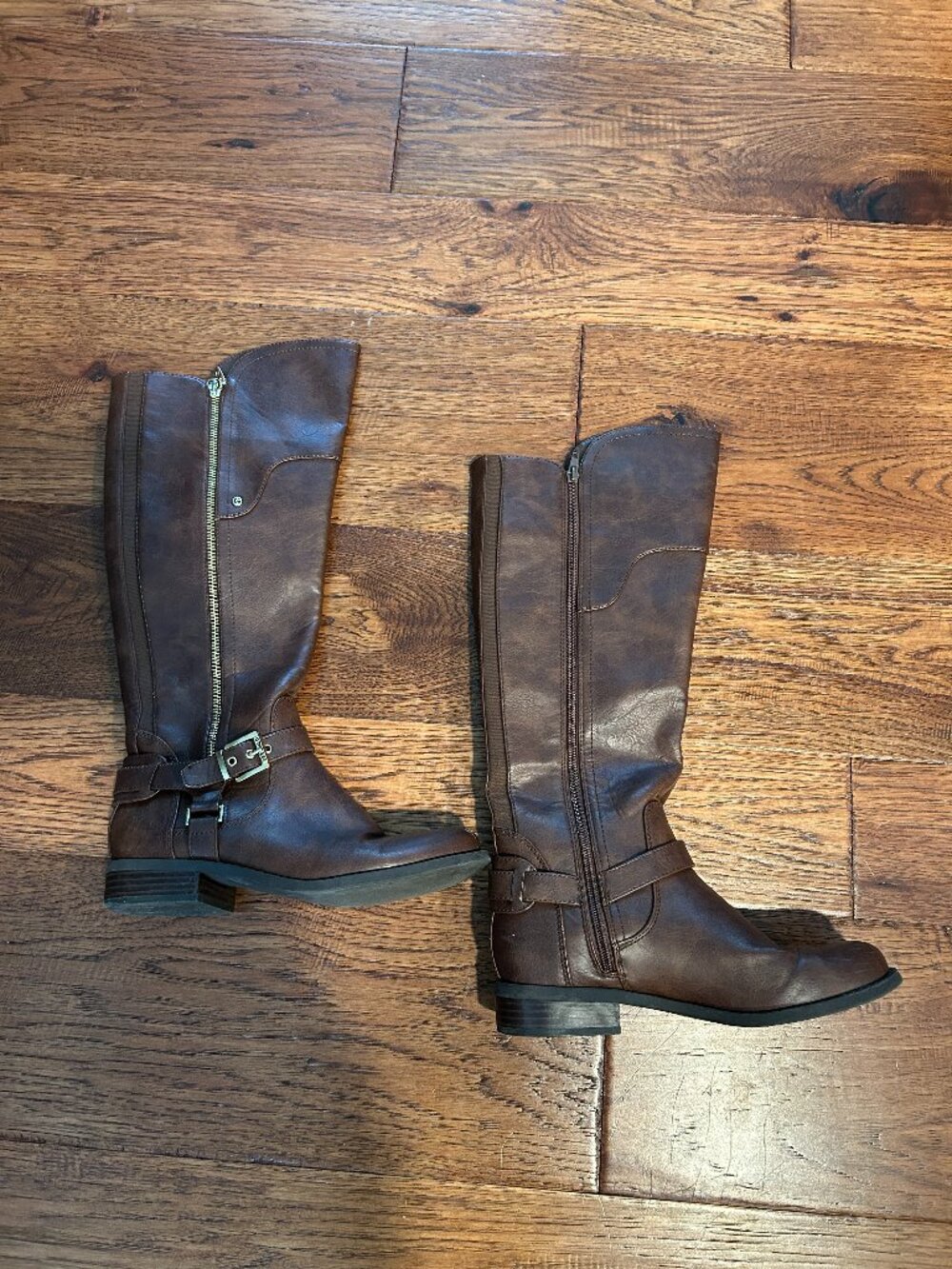 G by Guess Harson Faux Leather Knee High Riding Boots in Brown - Size 7.5